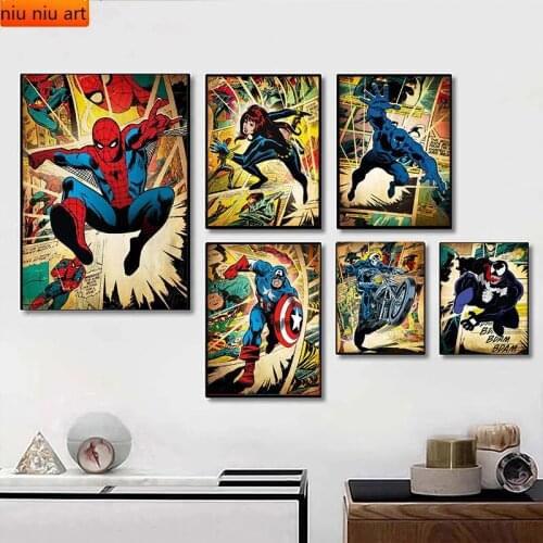 5D DIY Spiderman Superhero Comic Full Diamond Embroidery Diamond Painting Diamond Mosaic Cross Stitch Kits Room Decor