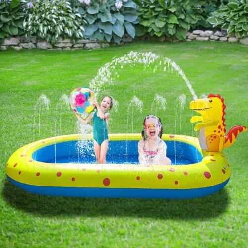 Inflatable Sprinkler Pool for Kids 3 in 1 Baby Cushion Outdoor Splash Pad Toddlers Children Backyard Fun Water Toys