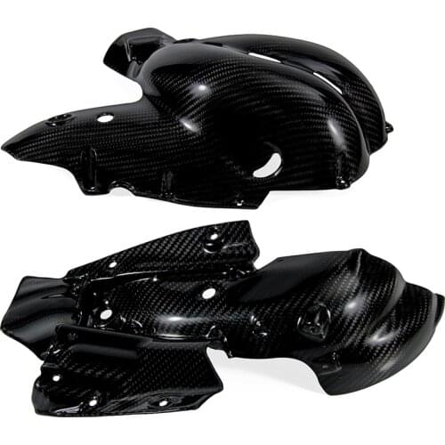 New 100% Gloss Carbon Fiber Exhaust Cover Heat Shield Fairing Cowl Guard For Ducati Panigale V4 V4S 2018 2019