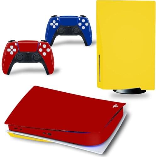 Pure Color PS5 Standard Disc Edition Skin Sticker Decal Cover for PlayStation 5 Console Controller PS5 Protection Shell Case