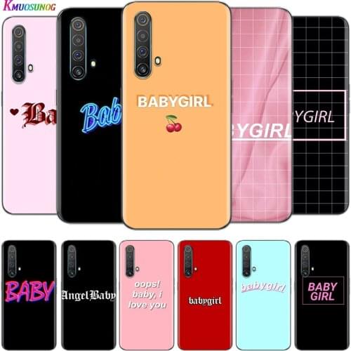 Transparent Cover BABY girl line Text art Painted For OPPO AX7 A1K A93 A92 A73 A72 A53S A52 A32 A31 A9 A11 A7 A5 2020 Phone Case