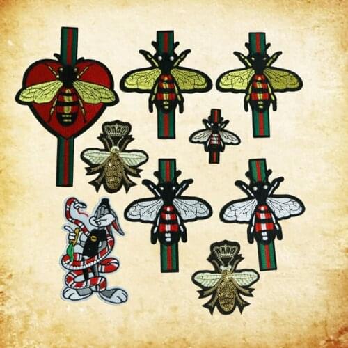 Lovely animal bee pearl clothing patch ironing embroidery Decal patch sewing fabric badge DIY clothing accessories