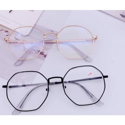 Vintage Anti Blue Light Glasses Frame Round Lens Myopia Optical Mirror Simple Metal Women Men Transparent Eyewear Frames