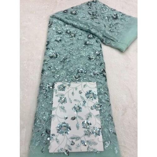 High Quality Swiss Tulle Stack Sequins Beads Tube Craft French Mesh Lace Fabric Sewing Banquet Party Wedding Dress 5 Yards Bpodq