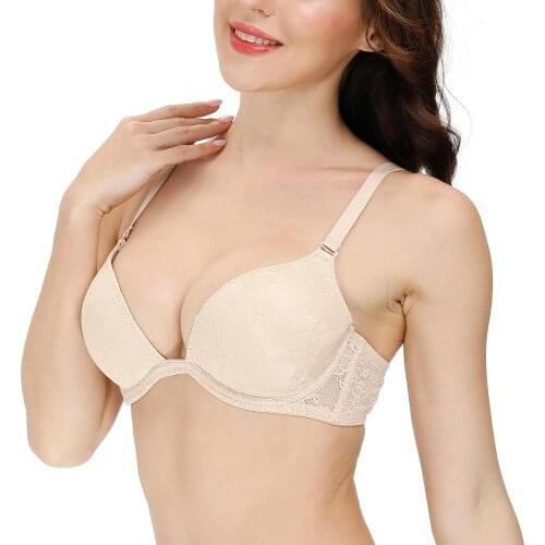 YANDW Women Lingerie Bras for Push Up Lace Floral Bra Sexy Padded Top Underwired Underwear Plus size 30A-44E Dropshipping