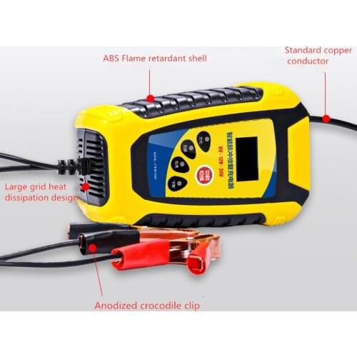 Full Automatic Car Battery Charger 180V to 240V To 6V2A 12V 6A 24V3AIntelligent Fast Power Charging Wet Dry Lead Acid Digital LC