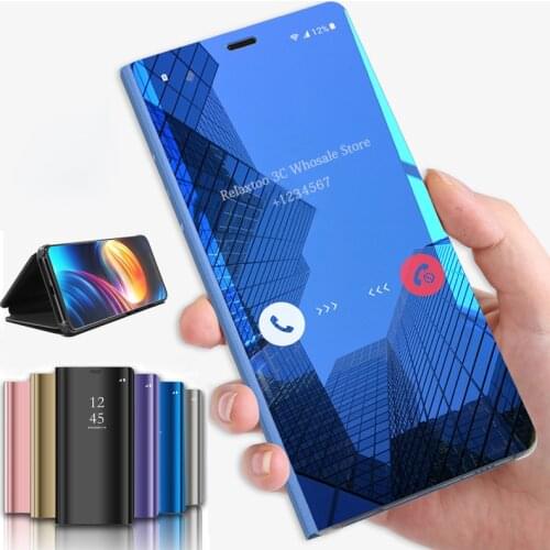 Mirror phone Case honor 10 lite light Flip Leather stand cover For huawei honor 20 Pro honer 8s 8c 8x 8a smart view book coque