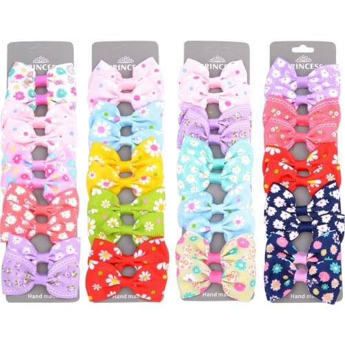 10PCS/SET Korea Print Mini Hair Bows with Clips For Baby Girl Hair Clip Fashion Hairpin Cute Hairgrips DIY Kids Hair Accessories