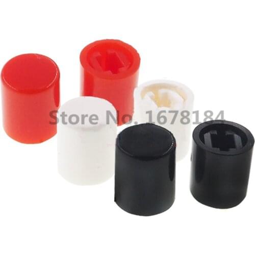 100Pcs A03 Square Hole Rotary Power Button Power Switch Straight Key Switch Cap For PS-22F03