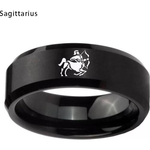 12 Zodiac Finger Ring Fashion Stainless steel Sagittarius Rings Friendship Jewelry Accessories Christmas Gift Rings For Women