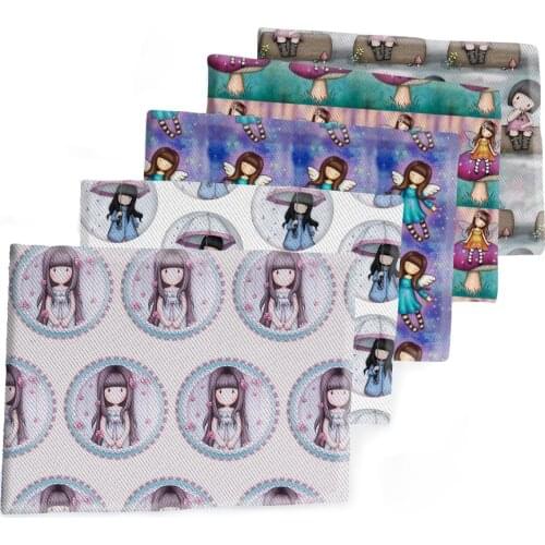 50*145CM Cartoon County Girl Fabric Printed Polyester Cotton Twill Fabric Patchwor Printed