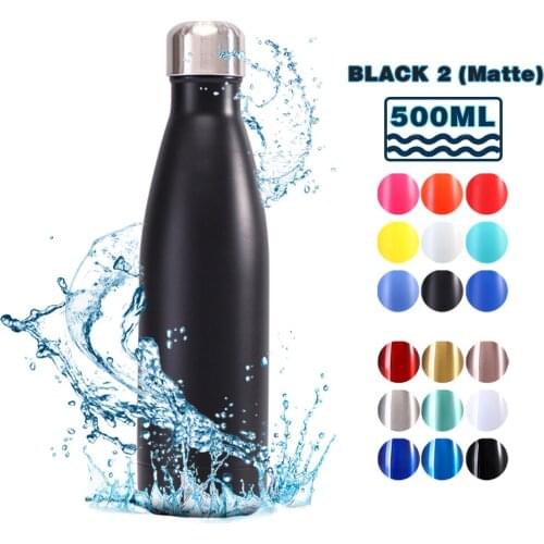 500ML Vacuum Insulated Water Bottle Cola Shape Bottle Keep 12 Hours Cold & Hot Reusable Metal Leak-Proof Sports Flask