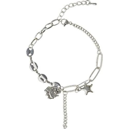 POTCET Unisex Mavericks Star Bracelet Geometric Fashion Retro Hip Hop Personality Party Jewelry