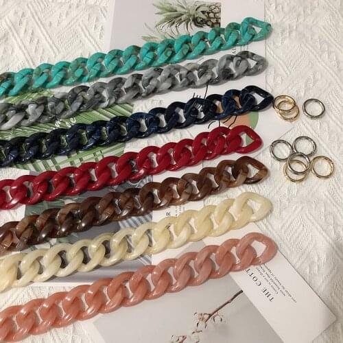 Ins hot Chain For thick Evening Bag Chain For Chic Lady Messenger Bag Arm Handbag parts Creative Acrylic Frosted Resin straps