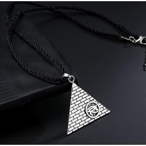 Cxwind Punk Pyramid Widga Egypt Udga Pendant Necklace Horus Egypt Eye Pendant Triangle Necklace Man Women Statement Jewelry