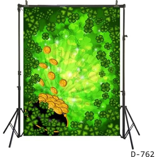 St. Patricks Day Backdrop For Photography Spring Lucky Irish Shamrock Green Clover Background Studio Booth Kids Portrait Banner