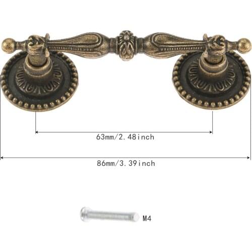 1Pc 86*24mm Vintage Furniture Handle European Style Wooden Wine Gift Box Pull Handles Kitchen Cupboard Knob Furniture Hardware