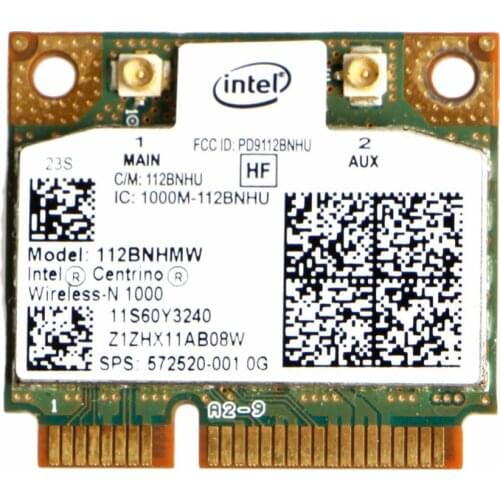 Intel Centrino Wireless-N 1000 802.11 b/g/n 112BNHMW Half PCI-E Mini Wifi Card C26