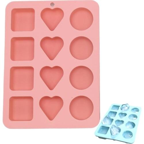 Heart Round Square Shaped Ice Cubes Molds Silicone Chocolate Ice Making Wine Whiskey DIY Ice Cube Tray Mold Bar Cold Drink Tools