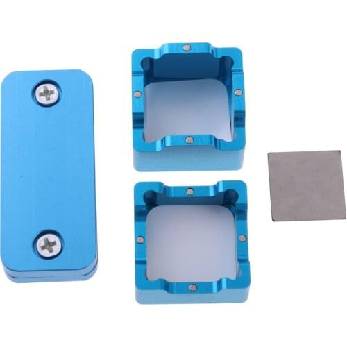 Pocket Pool Chalk Holder Billiard Chalk Box Durable Chalker Accessory Cue Tip 30x30x30mm with Chalk Clips