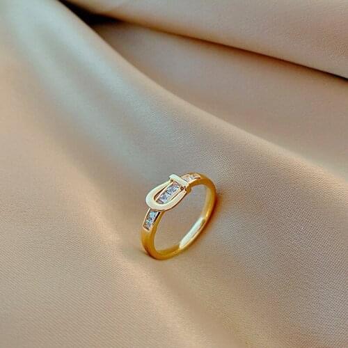 Rings for Women Fashion Geometry Light Luxury Crystal Jewelry Light Luxury Charm Engagement Ring Jewelry Wholesale