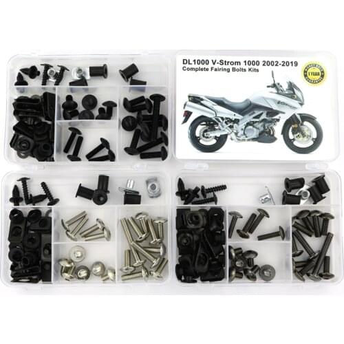 Fit For Suzuki DL1000 V-Strom 1000 2002-2012 Complete Full Fairing Bolts Kit Steel Fairing Clips Speed Nuts Covering Bolts Kit