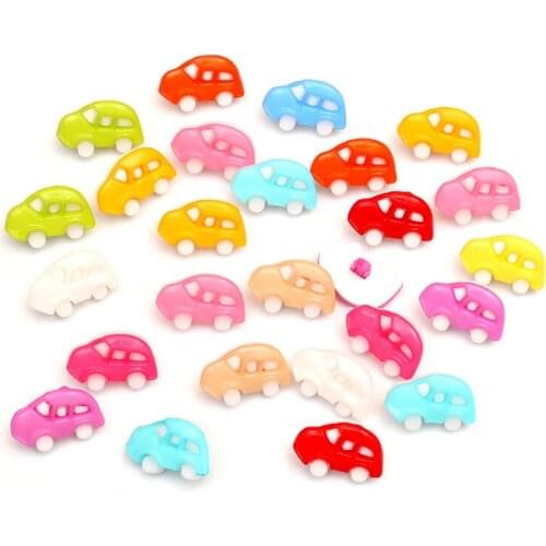 LF 100Pcs Mixed Acrylic Car 17mm Sewing Buttons For Cloth Needlework Flatback Scrapbooking Crafts Decorative Diy Accessories