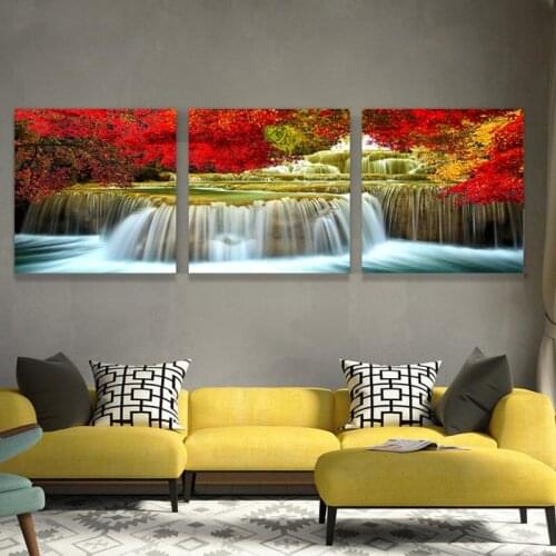 Leaves Waterfall 3pcs Full Round 5D Diy Diamond Painting Mosaic Pattern Embroidery Bead Cross Stitch Wedding DecorationsZP-2695