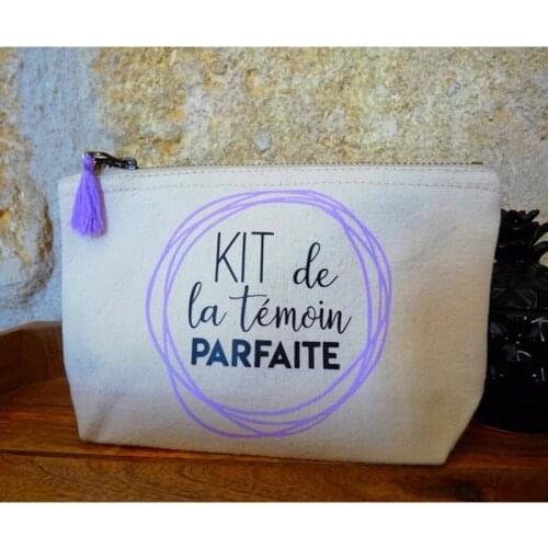 Custom wedding party kit with Tassel, bridal shower canvas hangovers bag, witness Makeup Bag , thank you Gift bridesmaid pouch