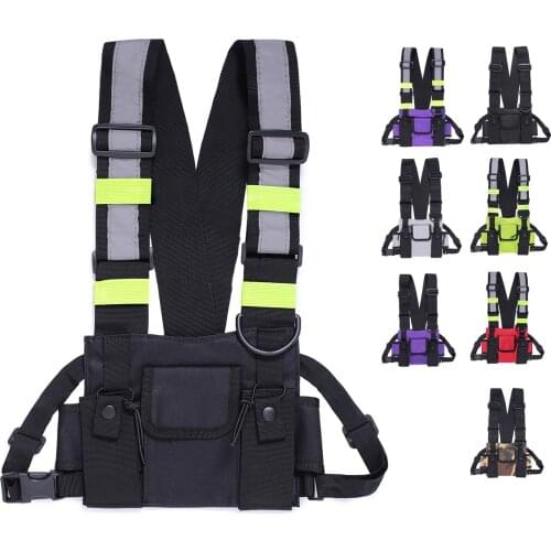 Chest Front Pack Pouch Holster Vest Rig bag for Walkie Talkie bags Outdoor Tactical Vest Radio Harness