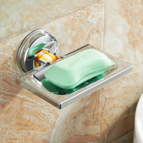 Wall Mounted Type Shower Soap Holder ABS Chrome Bathroom Storage Box Container Soap Dish Basket Tray Rack Bathroom Accessories