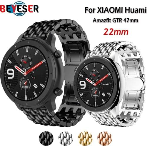 Band for Huami AMAZFIT GTR 47mm Watchband Strap Stainless Steel Alloy Wristband for Galaxy Watch 46mm Gear S3 Frontier Bracelet