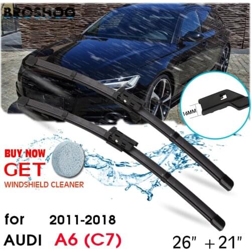 Car Wiper Blade Front Window Windscreen Windshield Wipers Blades Push Button Auto Accessories For Audi A6 (C7) 26"+21" 2011-2018