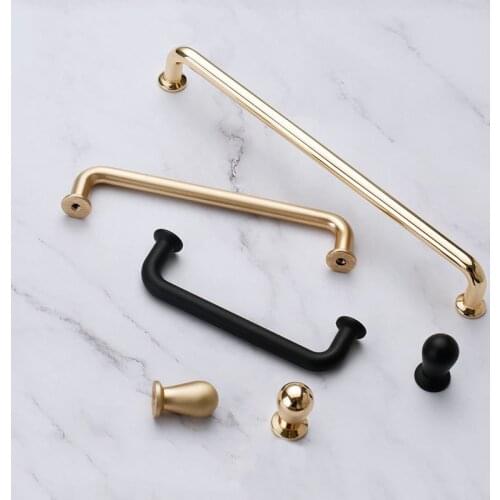 Drawer Cabinet Door Pull Handle Furniture Kitchen Cupboard Wardrobe Rose Gold Black Metal Zinc Alloy Closet Hardware Handle Knob