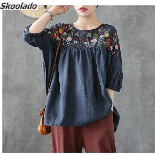 Женские рубашки с вышивкой Skoonlado China At AliExpress