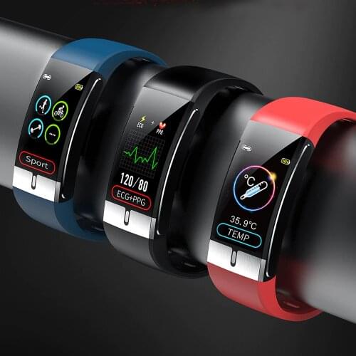 Body Temperature Monitor ECG PPG Smart Bracelet Men Heart Rate AI Record Smart Band IP68 Waterproof Fitness Tracker Wristbands