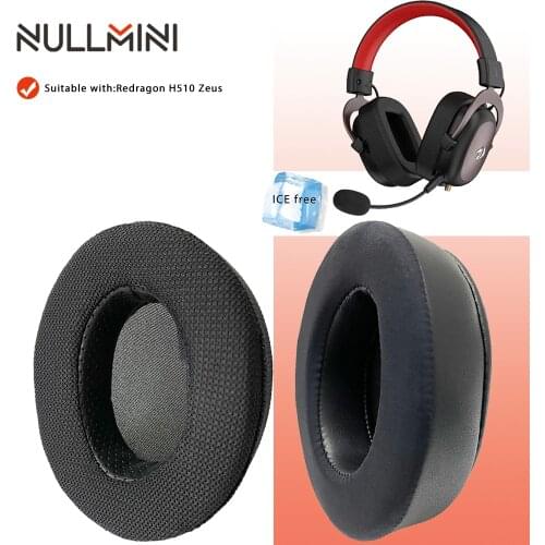 NullMini For Redragon H510 Zeus,H520 Icon,H710 Helios Replacement Breathable Earpads Headband Headphones Cooling Gel Cushions