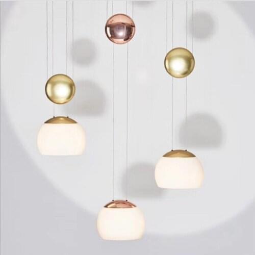 Modern simple personality creative restaurant bedroom bedside bar table yo-yo lift LED glass chandelier