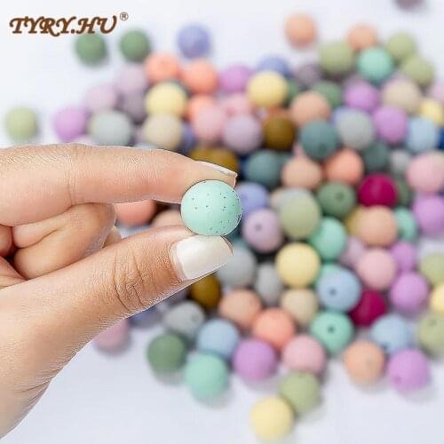 TYRY.HU 10pc Silicone Beads 12/15mm Eco-friendly Sensory Teether Necklace Food Grade Bead Nursing DIY Jewelry Baby Teether Perle