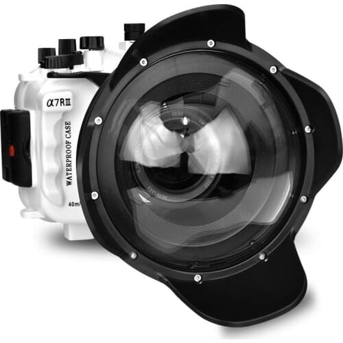 130ft/40m Waterproof Box Underwater Housing Camera Diving Case for Sony A7 III A7R III A7M3 28-70mm 90mm or 16-35mm with Dome