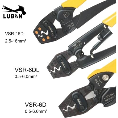 VSR-6D VSR-6DL VSR-16D Crimping Pliers For 0.5-6mm2 20-10AWG Bare Terminals Upgraded Version Hand Tools