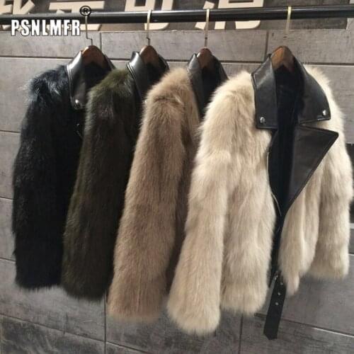 High Quality Comfortable Motorcycle Style Warm Fox Fur winter clothes Woman 2020 Fashion Outerwear Real Fur Coat