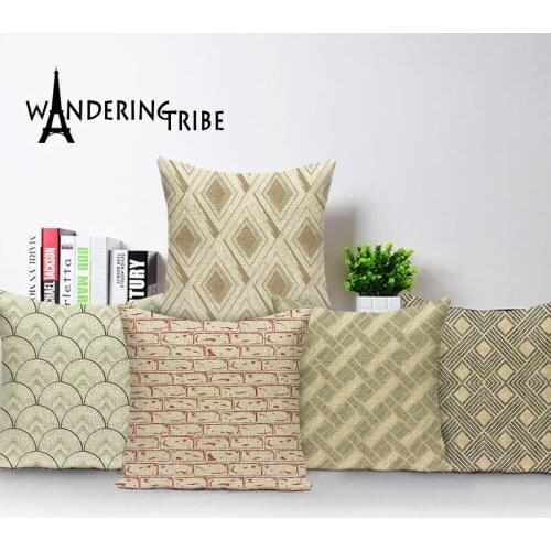 Jacquard Geometric Pillowcase Linen Cushion Cover Pillowcases Sofa Cushions Pillows Customized Quality 45 * 45 cm Yellow Covers