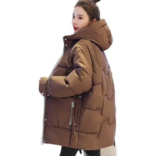 2021 New Women Long Down Cotton Jacket Winter Warm Cotton Coat Womens Casual Hooded Parka Overcoat Cold Protection Trench Coats