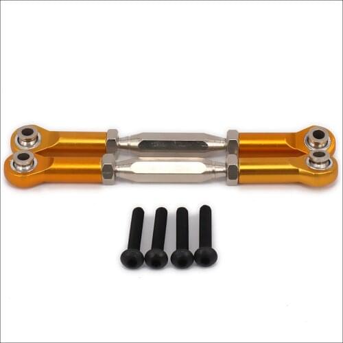 RCAWD 2pcs Aluminum Front/Rear Servo Link Steering For 1/10 Axial Yeti Rock Racer AX90026 Buggy Crawler Upgraded Hop-Up Parts