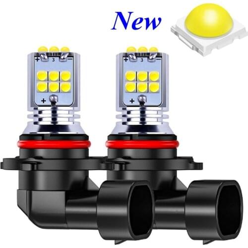 2PCS H8 H11 H10 H16 5202 PSX24W 9006 HB4 9005 HB3 PY24W P13W 1800LM LED Bulbs Car Fog Lights Auto DRL Lamps White Yellow 12V 24V