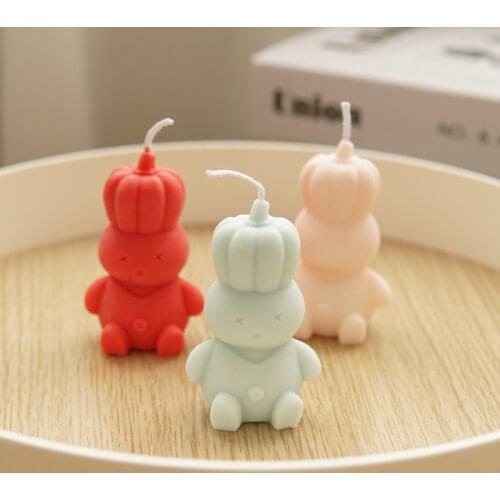 3D Pumpkin Man Candle Mold Handmade DIY Wax Halloween Soap Silicone Mould Mousse Chocolate Cake Gumpaste Ice Chocolate Supplies