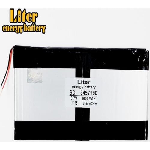 Tablet pc battery 3497190 3.7V 8000mAH 3595190 (polymer lithium ion battery) Li-ion battery for tablet pc
