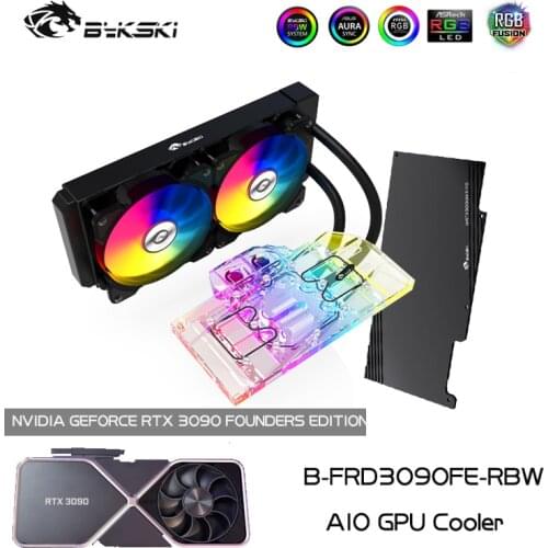 Bykski B-FRD3090FE-RBW,GPU AIO Water Cooler Block For NVIDIA Geforce RTX 3090 Founder Edition Card,VGA Liquid Cooling Kit 5V