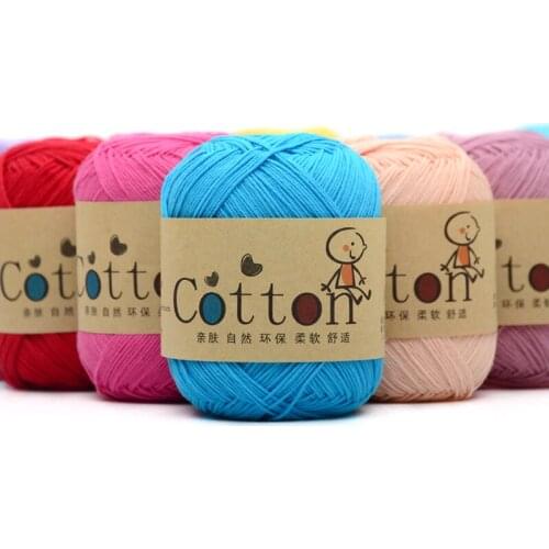 Pure Baby 100% Cotton Yarn Worsted Eco-Friendly Dyed Crochet Yarn For Knitting Garn laine a tricoter 10peice per lot
